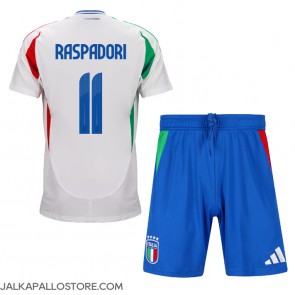 Italia Giacomo Raspadori #11 Vieraspaita Lapsille EM-Kisat 2024 Lyhythihainen (+ shortsit)